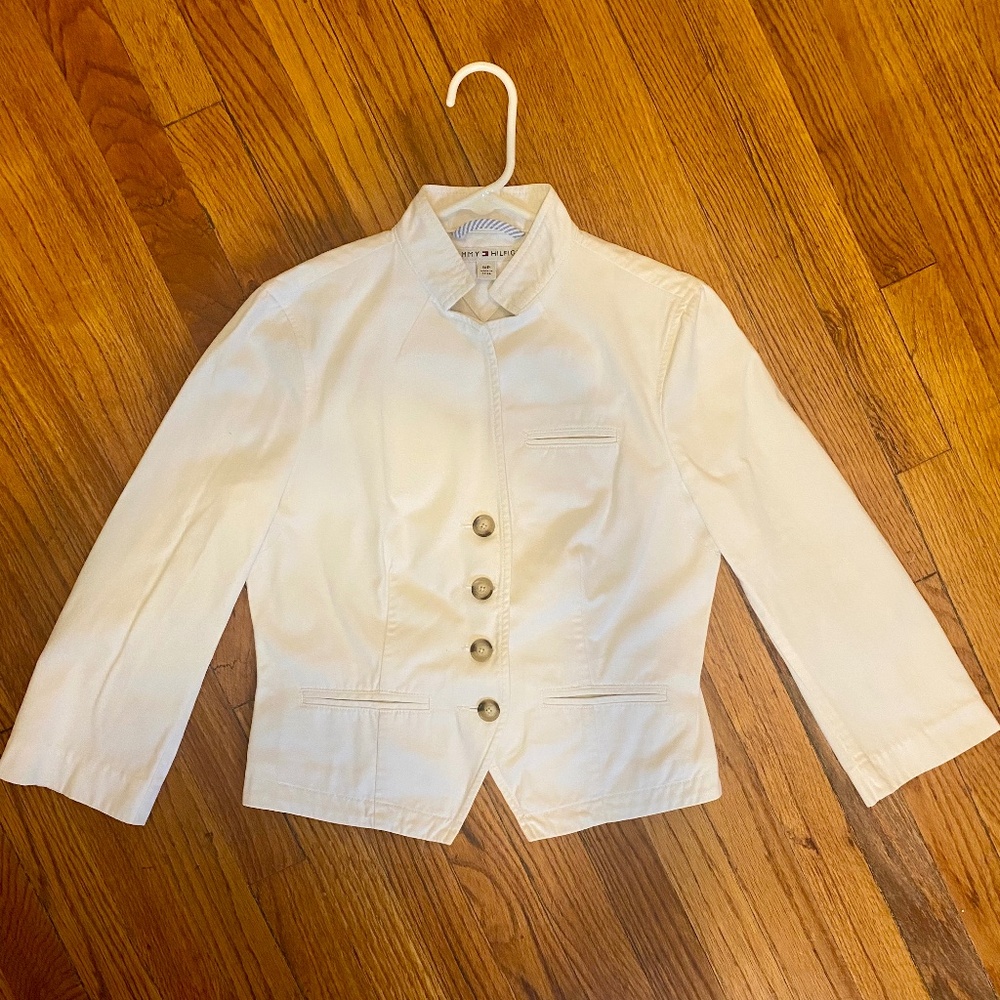 Tommy Hilfiger cropped jacket, Size: Small, White